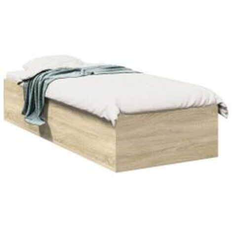 Cadre de lit chêne sonoma 90x190 bois d'ingénierie (1/5)