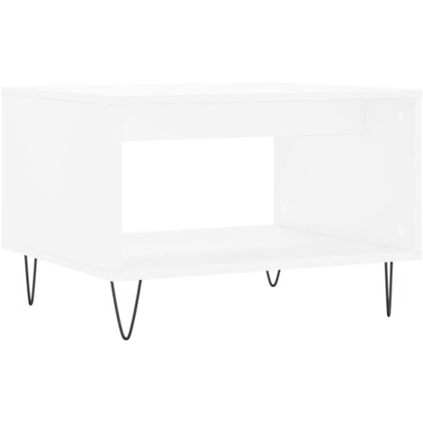 Table basse blanc 60x50x40 bois d'ingénierie (1/5)