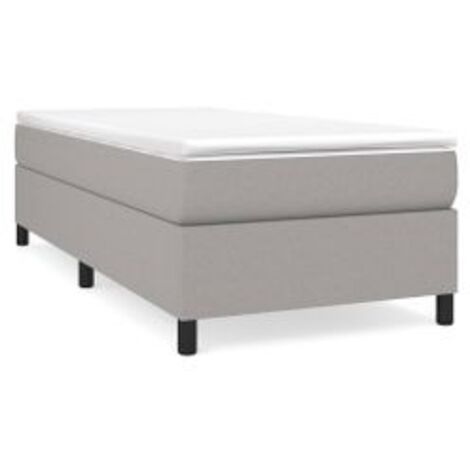 Sommier à lattes de lit et matelas Gris clair 90x190 Tissu (1/5)