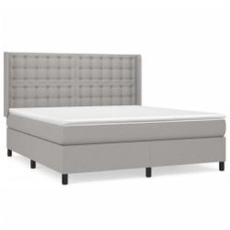 Sommier à lattes de lit avec matelas Gris clair 180x200 Tissu (1/5)