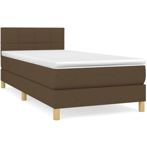 Sommier à lattes de lit avec matelas Marron foncé 100x200 (1/5)