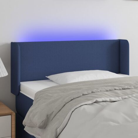 Tête de lit à LED Bleu 103x16x78-88 Tissu (1/5)