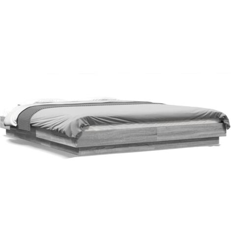 Cadre de lit sonoma gris 150x200 bois d'ingénierie (1/5)