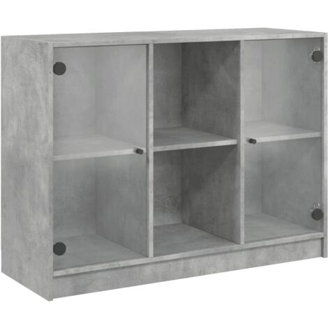 Buffet gris béton 102x37x75,5 bois d'ingénierie (1/5)