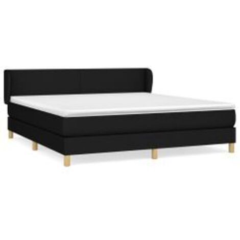 Sommier à lattes de lit avec matelas Noir 180x200 Tissu (1/5)