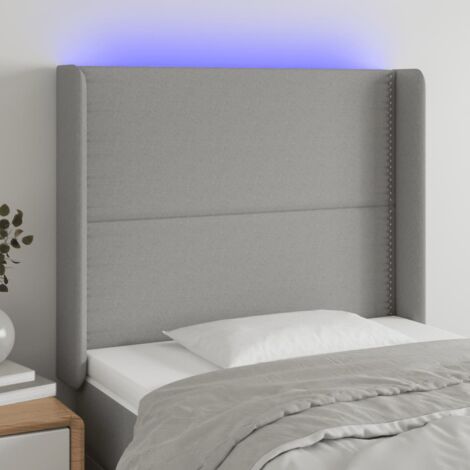 Tête de lit à LED Gris clair 93x16x118-128 Tissu (1/5)