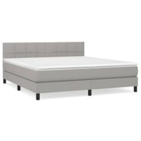 Sommier à lattes de lit avec matelas Gris clair 160x200 Tissu (1/5)