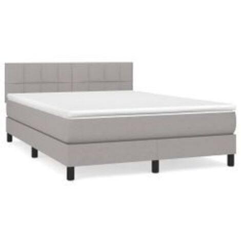 Sommier à lattes de lit avec matelas Gris clair 140x190 Tissu (1/5)