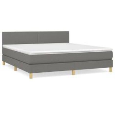Sommier à lattes de lit avec matelas Gris foncé 160x200 Tissu (1/5)