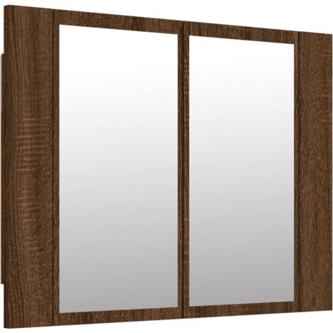 Armoire à miroir LED Chêne marron 60x12x45 Bois d'ingénierie (1/5)