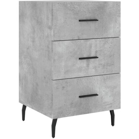 Table de chevet gris béton 40x40x66 bois d'ingénierie (1/5)