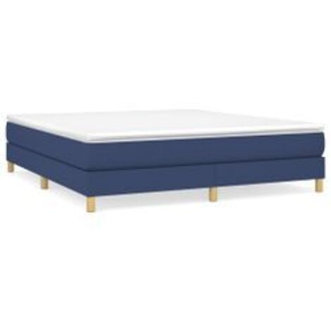 Sommier à lattes de lit avec matelas Bleu 160x200 Tissu (1/5)
