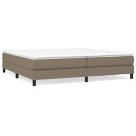 Sommier à lattes de lit avec matelas Taupe 200x200 Tissu (1/5)