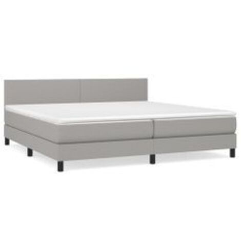 Sommier à lattes de lit avec matelas Gris clair 200x200 Tissu (1/5)