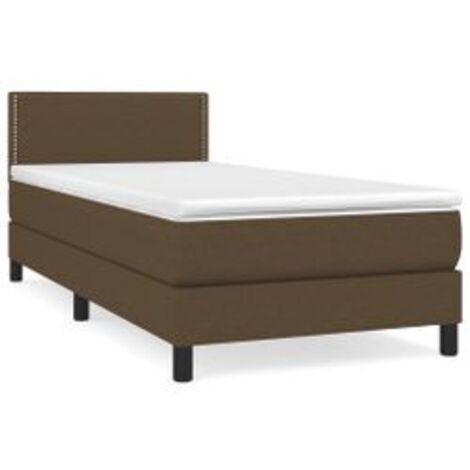 Sommier à lattes de lit avec matelas Marron foncé 100x200 (1/5)