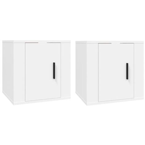 Meubles TV muraux 2 pcs Blanc 40x34,5x40 (1/5)