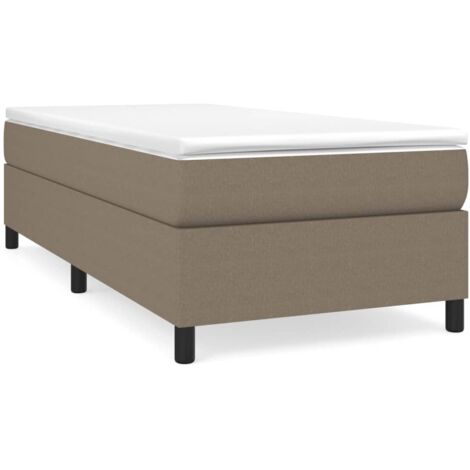 Sommier à lattes de lit avec matelas Taupe 90x190 Tissu (1/5)