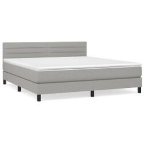 Sommier à lattes de lit avec matelas Gris clair 160x200 Tissu (1/5)