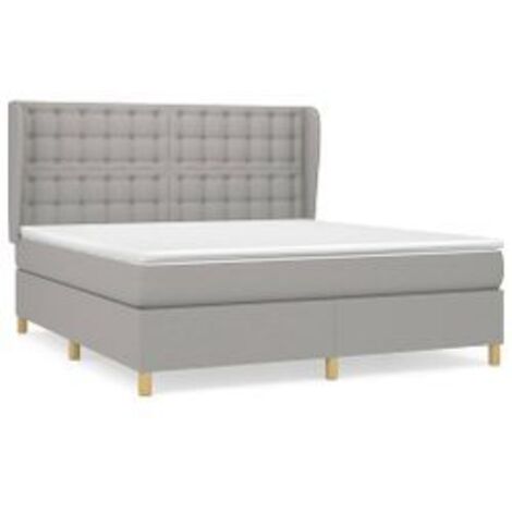 Sommier à lattes de lit avec matelas Gris clair 160x200 Tissu (1/5)