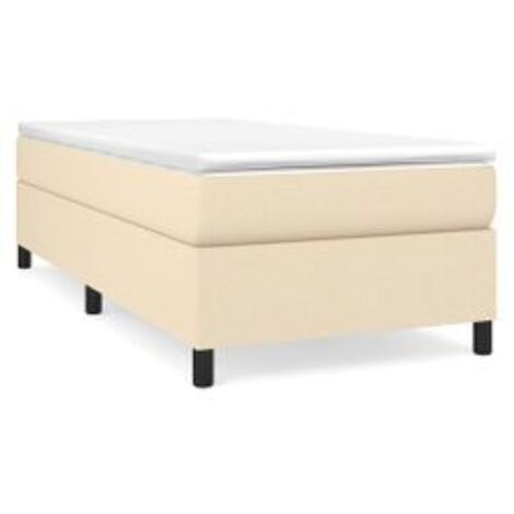 Sommier à lattes de lit avec matelas Crème 90x200 Tissu (1/5)