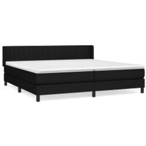Sommier à lattes de lit avec matelas Noir 200x200 Tissu (1/5)
