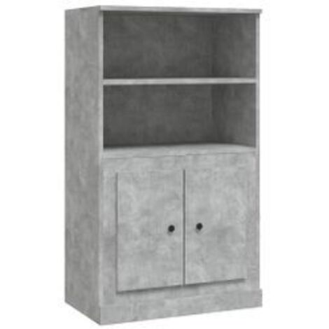Buffet haut gris béton 60x35,5x103,5 bois d'ingénierie (1/5)