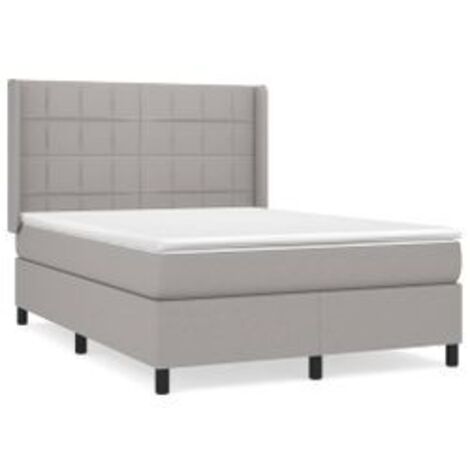 Sommier à lattes de lit avec matelas Gris clair 140x200 Tissu (1/5)