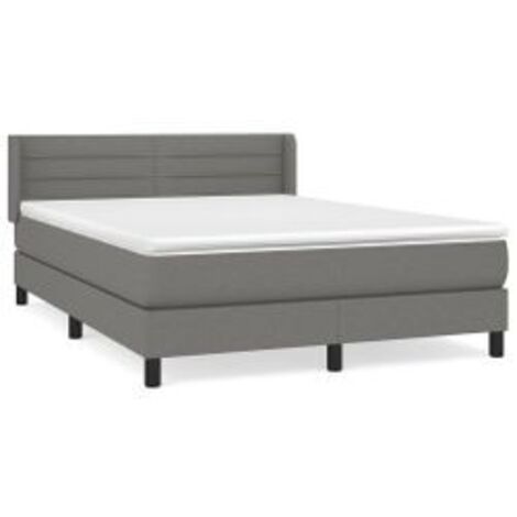 Sommier à lattes de lit avec matelas Gris foncé 140x190 Tissu (1/5)