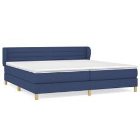 Sommier à lattes de lit avec matelas Bleu 200x200 Tissu (1/5)
