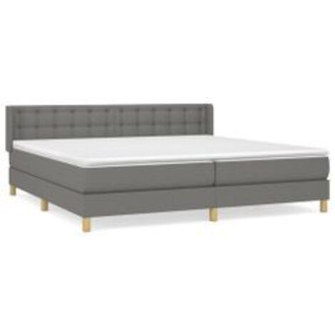 Sommier à lattes de lit avec matelas Gris foncé 160x200 Tissu (1/5)