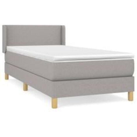 Sommier à lattes de lit avec matelas Gris clair 90x200 Tissu (1/5)