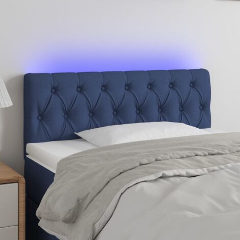 Tête de lit à LED Bleu 90x7x78-88 Tissu (1/5)