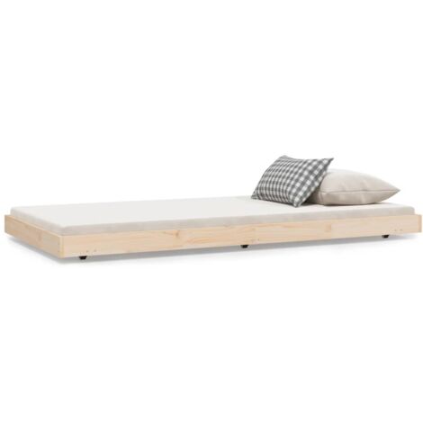 Cadre de lit 90x190 Bois de pin massif (1/5)