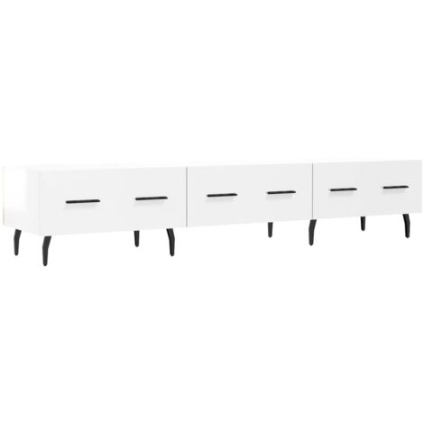 Meuble TV blanc brillant 150x36x30 bois d'ingénierie (1/5)