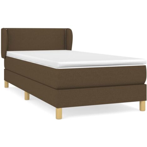 Sommier à lattes de lit avec matelas Marron foncé 100x200 (1/5)