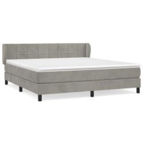 Sommier à lattes de lit et matelas Gris clair 180x200 Velours (1/5)