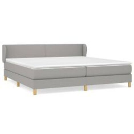 Sommier à lattes de lit avec matelas Gris clair 200x200 Tissu (1/5)