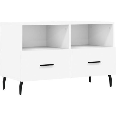 Meuble TV Blanc 80x36x50 Bois d'ingénierie (1/5)