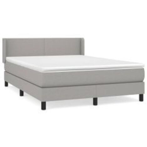 Sommier à lattes de lit avec matelas Gris clair 140x200 Tissu (1/5)