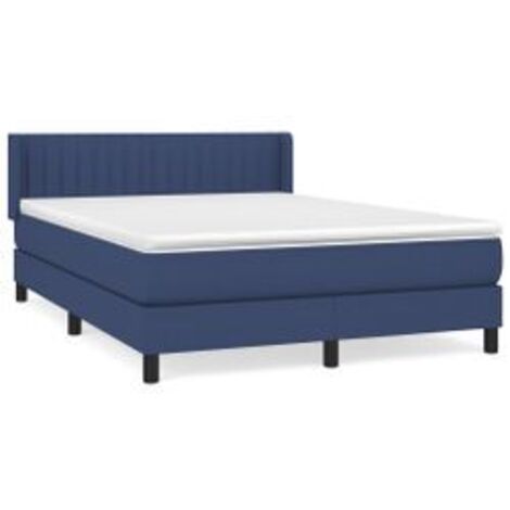 Sommier à lattes de lit avec matelas Bleu 140x200 Tissu (1/5)