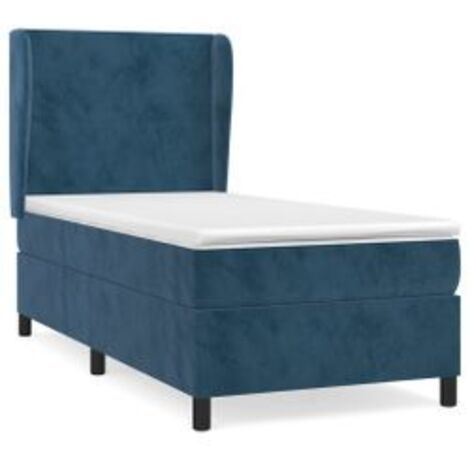 Sommier à lattes de lit avec matelas Bleu foncé 90x190 (1/5)
