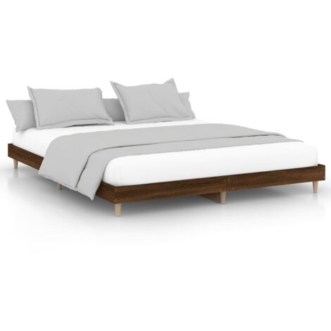 Cadre de lit chêne marron 120x200 bois d'ingénierie (1/5)