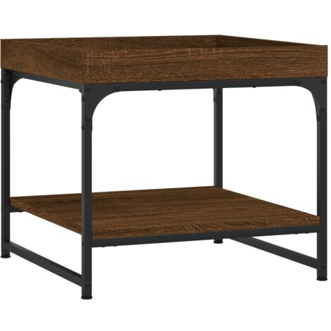 Table basse chêne marron 49,5x49,5x45 bois d'ingénierie (1/5)