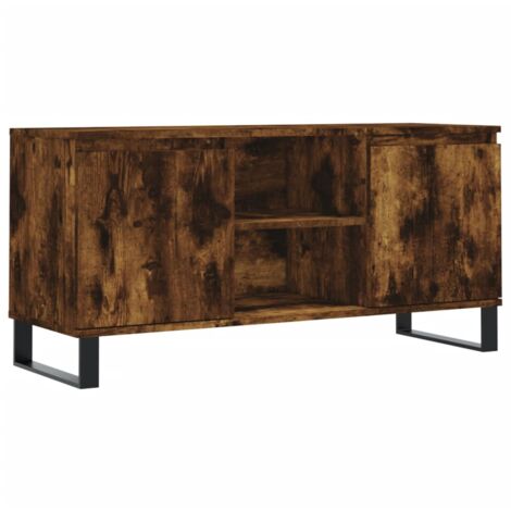 Meuble TV chêne fumé 104x35x50 bois d'ingénierie (1/5)