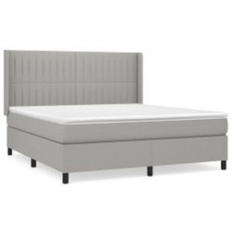 Sommier à lattes de lit avec matelas Gris clair 180x200 Tissu (1/5)