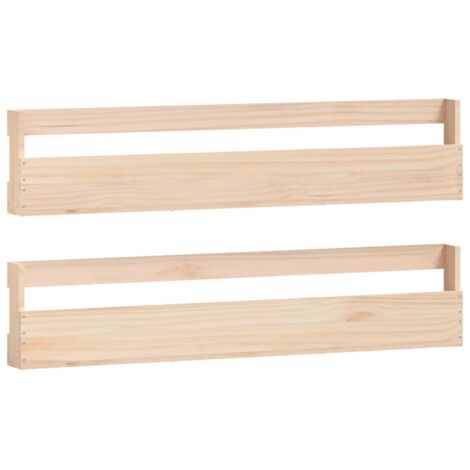 Étagères à chaussures murales 2 pcs 110x9x23 Pin massif (1/5)