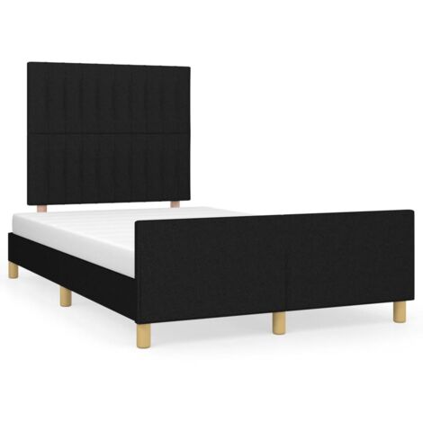 Cadre de lit avec tête de lit noir 120x190 tissu (1/5)