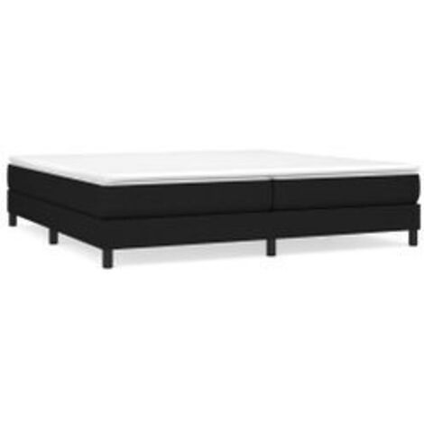 Sommier à lattes de lit avec matelas Noir 200x200 Tissu (1/5)