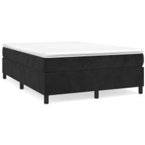 Sommier à lattes de lit avec matelas Noir 140x190 Velours (1/5)