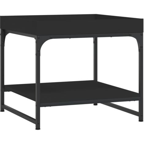 Table basse noir 49,5x49,5x45 bois d'ingénierie (1/5)